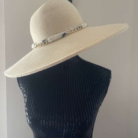 HBY Miami Paper Straw Floppy Scarf Hat O/S - Picture 3 of 16